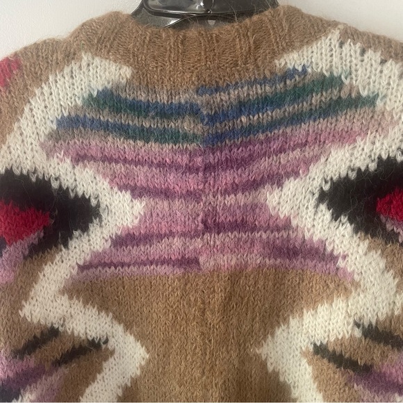 Moulinette Soeurs anthropologie Hand-Knit Mosaic Cardigan Sweater 37387 - Picture 4 of 10